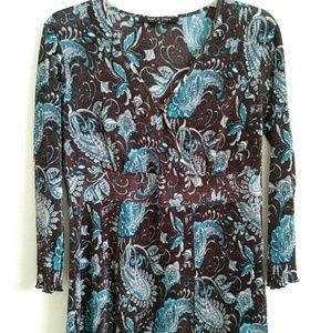 Chocolate & Teal Blouse